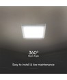 18W kvadratisk LED loftlampe - 1800lm, 3000K, varm hvid, backlit panel
