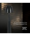 3W genopladelig LED bordlampe, sort - Dæmpbar CCT, 3-trins touch, inkl. USB kabel