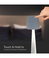 2W-3W genopladelig LED bordlampe - Ø8cm, 3-trin dæmpbar, hvid, inkl. USB-kabel