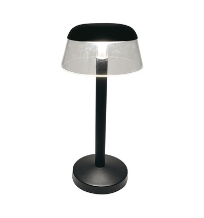 3W LED genopladelig bordlampe, sort - Ø13cm, 3-trin dæmpbar, 3-i-1 CCT, inkl. USB-C kabel