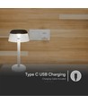 3W genopladelig LED bordlampe - Ø13cm, 3-trin dæmpbar, CCT, hvid, inkl. USB-kabel