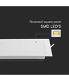 V-Tac 12W LED indbygningspanel - Samsung Chip, Hul: 15,5cm x 15,5 cm, Mål: 17cm x 17cm, 230V