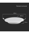 24W Ø17cm indbygningspanel med Samsung chip - 110lm/W, 6500K, kold hvid, rund, bagbelyst