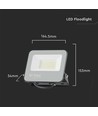 30W LED projektør, 160lm/W - IP65, sort krop, gråt glas, 4000K, 5 års garanti