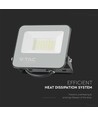 30W LED projektør, 160lm/W - IP65, sort krop, gråt glas, 4000K, 5 års garanti