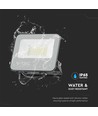 30W LED projektør, 160lm/W - IP65, sort krop, gråt glas, 4000K, 5 års garanti