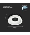 18W Ø10,6cm Blændfri CCT Downlight RA90 - Hul: Ø9,5 cm, Mål: Ø10,6 cm, 3 lyskulører, hvid front, Honeycomb