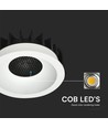 18W Ø10,6cm Blændfri CCT Downlight RA90 - Hul: Ø9,5 cm, Mål: Ø10,6 cm, 3 lyskulører, hvid front, Honeycomb