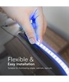121 LED Stribe Lys 10,5W/m - Blå, 50m/rul, 220V, IP65