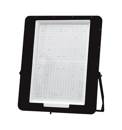 1000W LED projektør - 6500K, 1m ledning, sort hus, sort glas, 160lm/W
