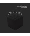 9W Solar Væglampe - LED, PIR sensor, 3i1, sort, hus, IP65