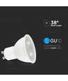 GU10 7,5W LED pære - 610lm, 38°, hvidt mat glas, varm hvid
