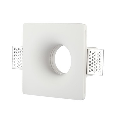 GU10 gips indspartlingsspot - Downlight, 12x12cm, kvadratisk, hvid, ekskl. fatning og lyskilde