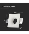 GU10 gips indspartlingsspot - Downlight, 12x12cm, kvadratisk, hvid, ekskl. fatning og lyskilde