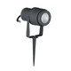 12W LED havespot med spyd - IP65, Grøn kulør, grå hus, 20 grader, aluminium
