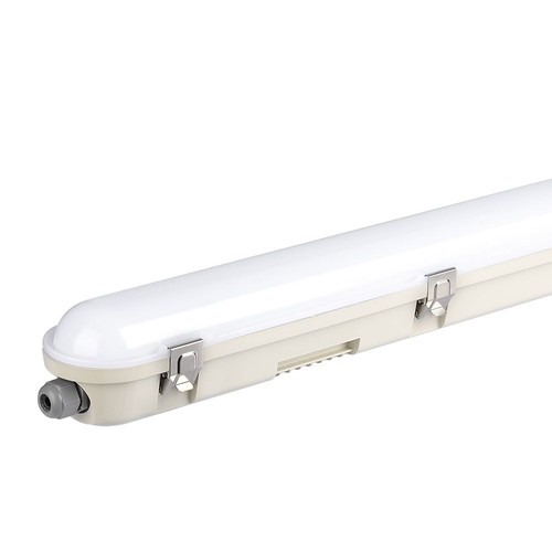 36W LED WP Lampe 120cm - Samsung Chip, Sensor, Mælkeagtigt Cover+SS Clips, 4000K
