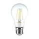 E27 12W LED filament pære - A70, klart glas