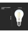 A60 12W LED Kultråd Pære E27 - Klart glas, 4000K