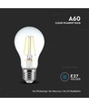 A60 LED Kultrådspære 12W E27 - Klar Dæk, 6500K