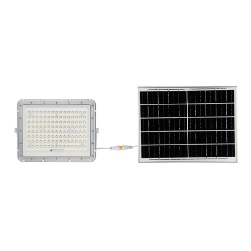 VT LED Solar Projektør 180W - 6400K, 16000 mAh Batteri, 3m Kabel, Smart IR Fjernbetjening, Hurtig Opladning, Hvid