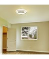 45W ventilator med loftslys RF kontrol CCT: 3 i 1 - AC motor, grå ring