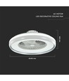 45W ventilator med loftslys RF kontrol CCT: 3 i 1 - AC motor, grå ring