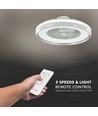 45W ventilator med loftslys RF kontrol CCT: 3 i 1 - AC motor, grå ring