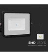20W projektør - Samsung Chip, kabel 1m, 3000K, sort hus, sort glas