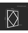Hexagon Diamant 60x60 LED Panel, 60W - Højde:15mm, 100lm/W, Hvid kant