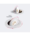 6,5W Ø10,9cm 360° indbygningsspot RA98 - Hul: Ø8,5 cm, Mål: Ø10,9 cm, 360 grader justerbar, hvid kant