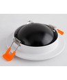 6,5W Ø10,9cm 360° indbygningsspot RA98 - Hul: Ø8,5 cm, Mål: Ø10,9 cm, 360 grader justerbar, hvid kant