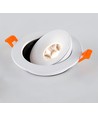6,5W Ø10,9cm 360° indbygningsspot RA98 - Hul: Ø8,5 cm, Mål: Ø10,9 cm, 360 grader justerbar, hvid kant