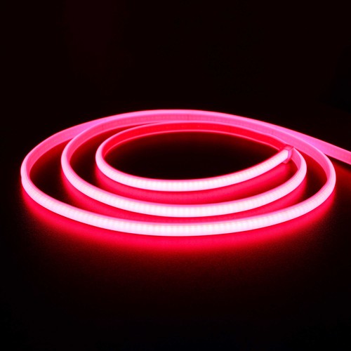 5m 11,5W/m Rød Neon COB strip - 230V, IP67 vandtæt, 288 LED, kan klippes for hver 10cm