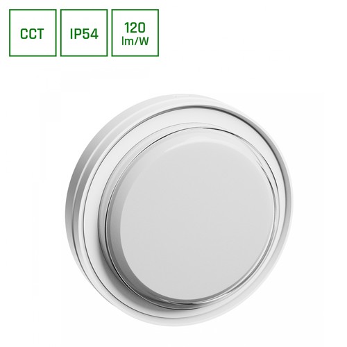 Pastilo 10W - CCT 230V 120° IP54 IK10 180x47mm, hvid, rundt