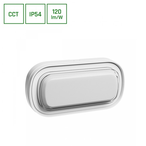 Pastilo 10W - CCT 230V 120° IP54 IK10 205x105x47mm, hvid oval