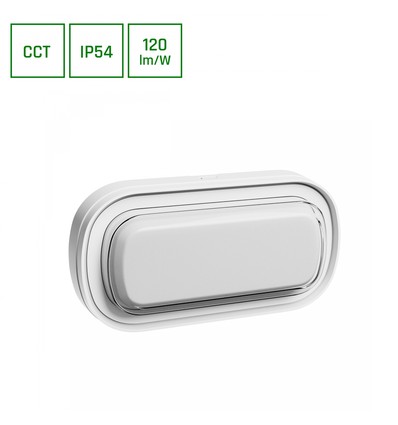 Pastilo 10W - CCT 230V 120° IP54 IK10 205x105x47mm, hvid oval
