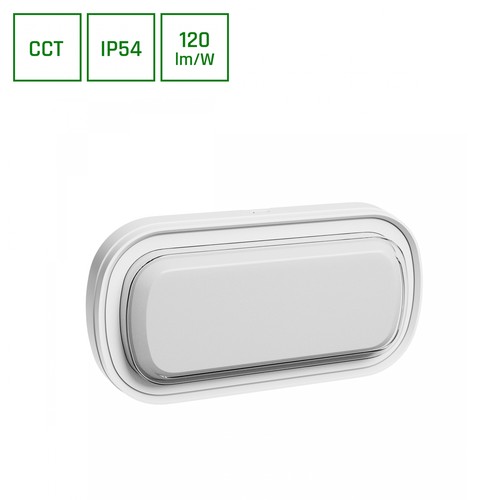 Pastilo 15W - CCT 230V 120° IP54 IK10 266x137x47mm Hvid Oval