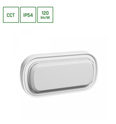 15W PASTILO oval LED væglampe CCT - 120lm/W, IP54, IK10, hvid, 5 års garanti