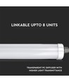 V-Tac vandtæt 36W komplet LED armatur - 120 cm, 120lm/W, gennemfortrådet, IP65, 230V