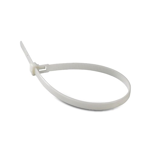 Kabelbinder 10 cm, 100 stk - Bredde 2,5 mm hvid