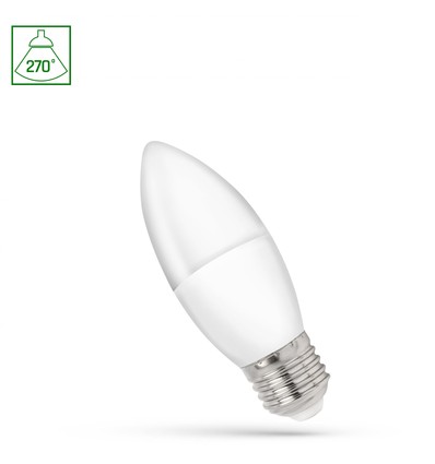 E27 1W LED kronepære - C37, 3000K, 90lm/W, varm hvid