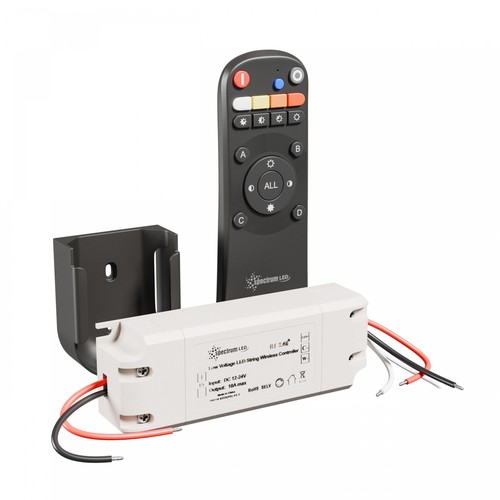 LED Strip Sæt 120W - 12V/24V, 10A, CCT, Dæmp, 1-Gruppe, +Montering, Sort, Konekto Mesh
