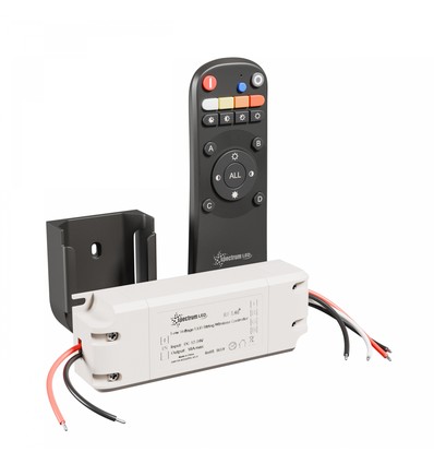 10A RGB controller til LED strips, 12V/24V - KONEKTO MESH, dæmpbar, inkl. sort holder