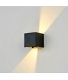 LEDlife CUBIC PRO 6W dæmpbar væglampe - Sløjfbar, justerbar, firkantet, op/ned, inde / ude, sort, IP65, inkl. lyskilde