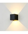 LEDlife CUBIC 6W sløjfbar dæmpbar væglampe - Sort, firkantet, op/ned, justerbar, inde / ude, IP65, inkl. lyskilde