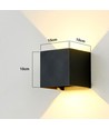 6W CUBIC PRO væglampe - IP65, sort, sløjfbar, justerbar, firkantet, op/ned, udendørs, inkl. lyskilde