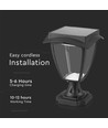 LED Solar Standerlampe - 3000K+6000K, Mat Sort, Hus