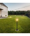 LED solcelleplænelampe - 3000K+6000K, mat sort hus