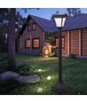 LED solcelleplænelampe - 3000K+6000K, mat sort hus