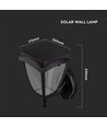 LED solcelle væglampe - 3000K, 6000K, Mat Sort Hus